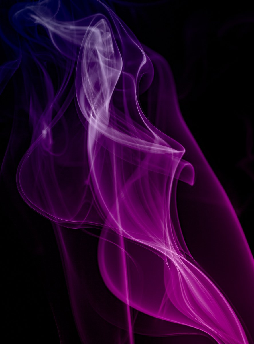 Purple waves of smoke.
